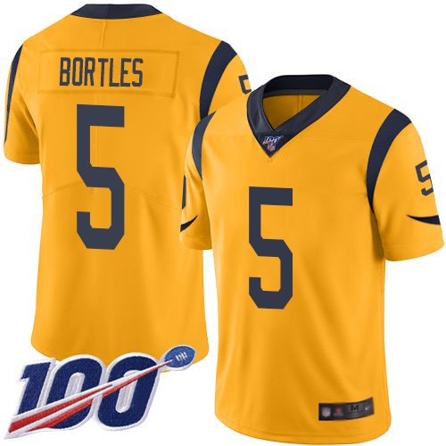 Los Angeles Rams Limited Gold Men Blake Bortles Jersey NFL Football #5 100th Season Rush Vapor Untouchable->los angeles rams->NFL Jersey